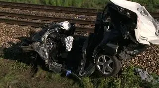 Seat ibiza po zderzeniu z pociągiem