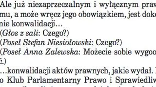 Sejmowe stenogramy - Czym jest konwalidacja? 