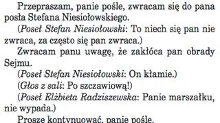 Sejmowe stenogramy - Dyskusja Niesiołowskiego 