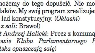 Sejmowe stenogramy - "Przecz z komuną" 