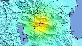 Skala wstrząsów i fala uderzeniowa na mapie USGS