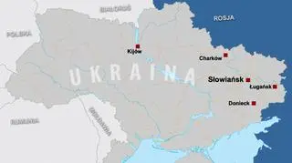 Słowiańsk na mapie Ukrainy