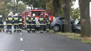 Służby na miejscu sobotniego wypadku
