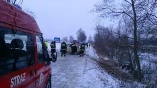 Służby na miejscu wypadku