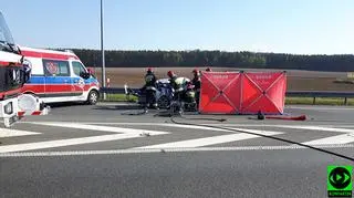 Służby na miejscu wypadku