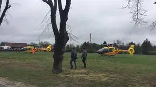 Śmigłowce LPR na miejscu wypadku 