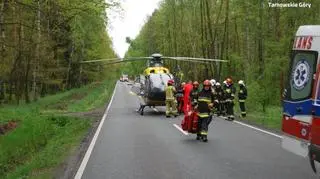 Śmigłowiec w akcji w Żyglinku