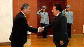 Spotkanie prezydenta Mongolii z ambasadorem Korei Północnej, 16.04