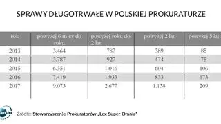 Sprawy długotrwałe w prokuraturze w latach 2013-2017