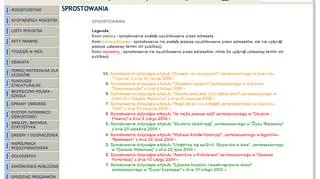 Sprostowania na stronie MEN
