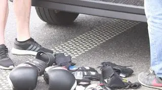 Sprzęt znaleziony w samochodach pseudokibiców