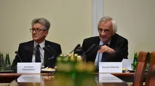 Stanisław Piotrowicz i Ryszard Terlecki na spotkaniu z Komisją Wenecką