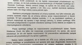  Stanowisko prezes Pawelczyk-Woickiej wobec sędziego Żurka
