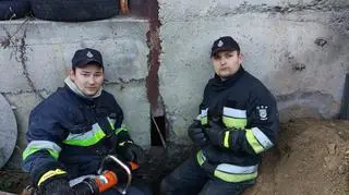 Strażacy ratowali kotka, który utknął w rurze