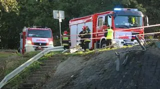 Strażacy zabezpieczyli miejsce zdarzenia 
