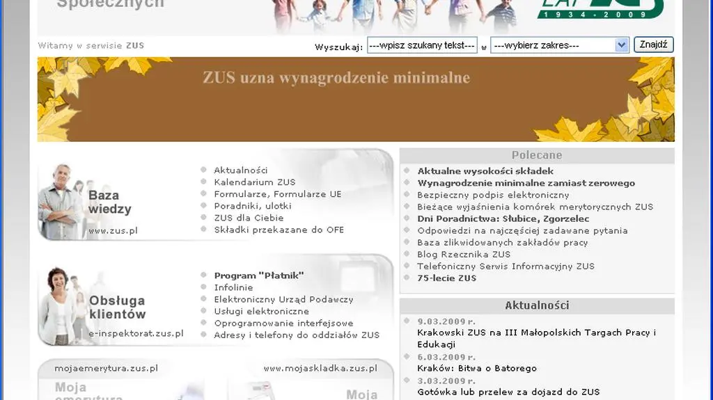 Strona internetowa ZUS pod adres wirtualnyburdel.com