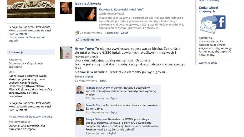 Strona na Facebooku