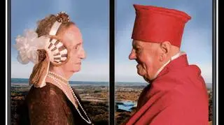 Stylizowane na: "Portret Federica da Montefeltro i jego żony Battisty Sforzy", Piero della Francesca
