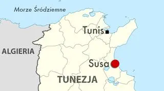 Susa na mapie Tunezji 