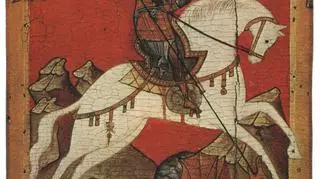 Święty Jerzy walczący ze smokiem. Ikona z XIV w.