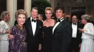 Sylvester Stallone i Brigitte Nielsen na kolacji z Ronaldem Reaganem 
