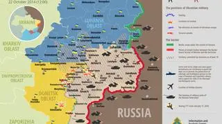 Sytuacja militarna w Donbasie 22 października wg Rady Bezpieczeństwa Narodowego i Obrony Ukrainy