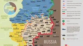 Sytuacja militarna w Donbasie według stanu na 15 sierpnia 2015