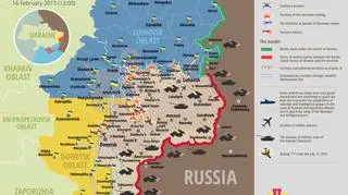 Sytuacja na froncie 16 lutego wg Rady Bezpieczeństwa Narodowego i Obrony Ukrainy