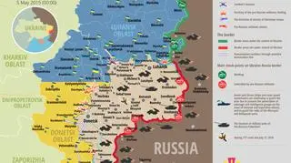 Sytuacja na froncie w Donbasie 5 maja wg Rady Narodowego Bezpieczeństwa i Obrony Ukrainy