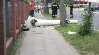 Szczątki szybowca przy ul. Okrzei 