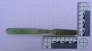Szczoteczka do zębów odnaleziona na terenie obozu w Falstad 