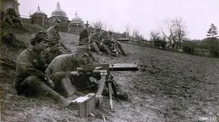 Szkolenie obsługi karabinu maszynowego w armii Austro-Węgier