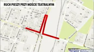 Tak piesi muszą obchodzić most Teatralny