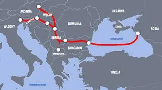 Tak według planów Gazpromu i Kremla oraz partnerów na Bałkanach mógłby przebiegać South Stream