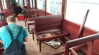 Tak wygląda wnętrze historycznego tramwaju 
