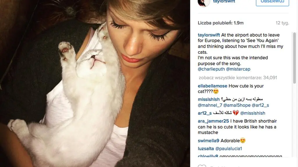 Taylor Swift na Instagramie