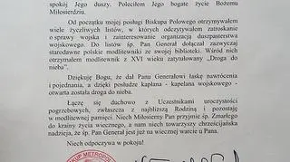 Telegram Kondolencyjny w związku ze śmiercią Jaruzelskiego