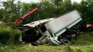 Ten people, including five children are still in hospitals after dangerous bus and truck collision