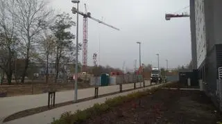 Teren budowy, z którego wywożona była ziemia