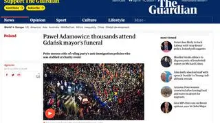 "The Guardian" również pisze o pogrzebie prezydenta Gdańska