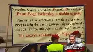 Transparent z zaprzysiężenia na prezydenta RP Bronisława Komorowskiego