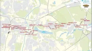 Trasa autobusu nocnego nr 233