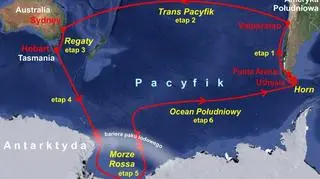 Trasa, którą mają do pokonania żeglarze