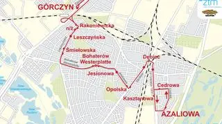 Trasa linii autobusowej nr 49