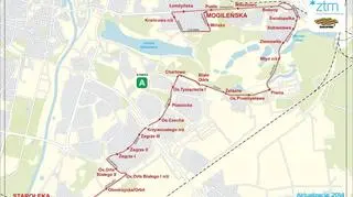 Trasa nocnego autobusu nr 245