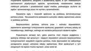 Treść stanowiska Rady dotyczącego "zagrożeń niezależności sądów"