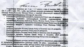 Treść zarządzenia wydanego przez komendanta głównego Zbigniewa Maja