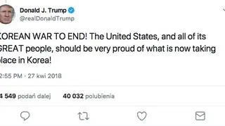 Trump skomentował szczyt dwóch Korei na Twitterze