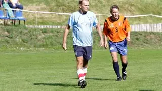 Tusk podczas pożegnalnego meczu