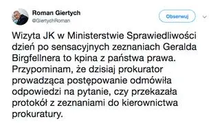 Tweet Romana Giertycha ze środy
